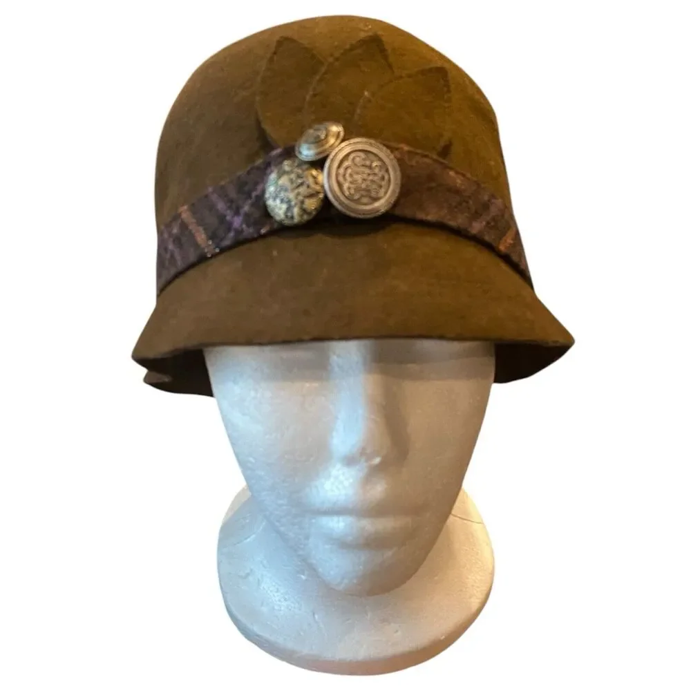 Wool Cloche Hat Womens M/L Retro Lagom‎ Regency Classiccore Scandi Chic Luxury